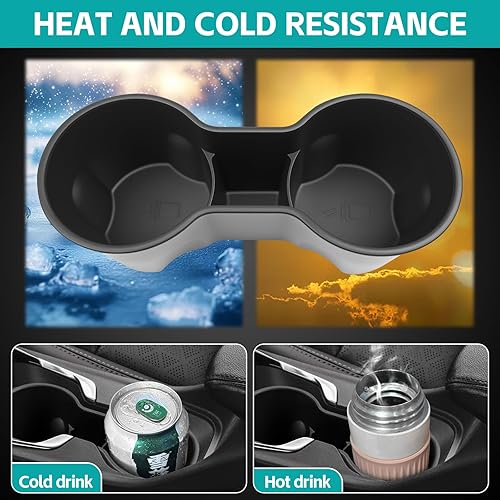 Miniatura 5 de Soporte para taza de consola central, protector de portavasos, accesorios organizadores de consola central interior (compatible con Chevy Bolt 2022+