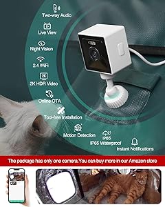 Outdoor Heated Cat House in Winter,Extremely Insulated & Weatherproof,Elevated Feral Cat Shelter with Waterproof Eaves & Escape Door for Outside Stray Barn Cat (Dark Green, L with Cam)