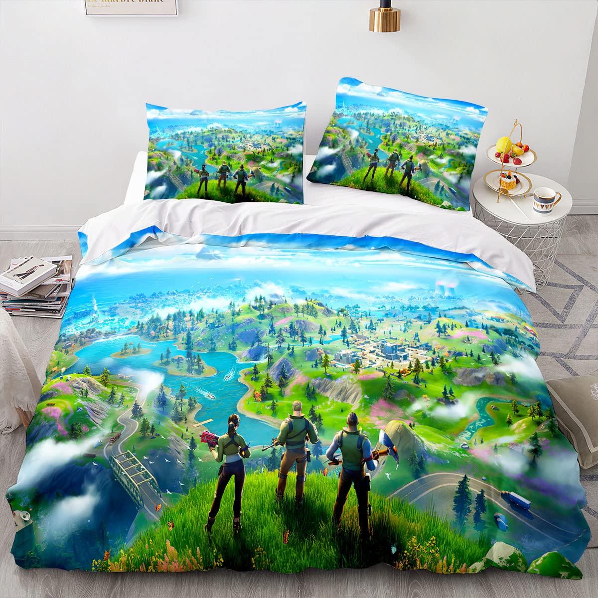 Juegos de Tiro para Niños Fundas 150x200cm Nórdicas (Cama 90cm) de 3 Piezas - 2 Fundas de Almohada 50x75cm - Microfibra Suave Y Ligera para Niños