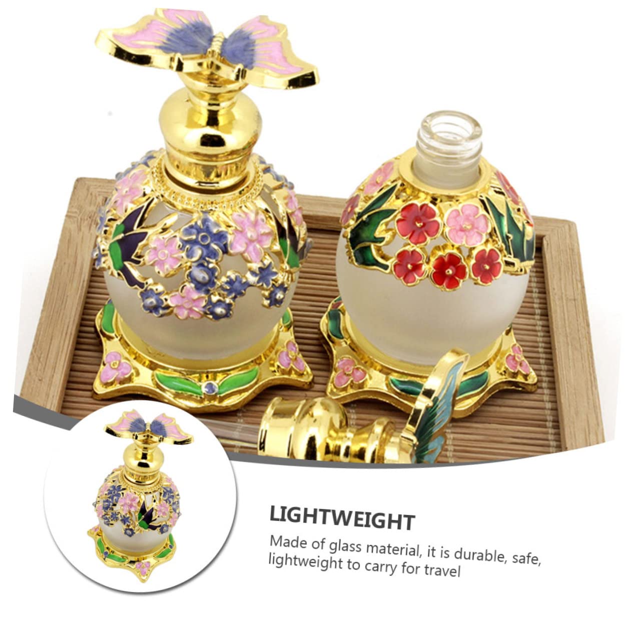 Healeved 3 Pz bottiglia di profumo bottiglia di olio essenziale di bottiglie profumo a travel size bottles travel bottles femminile flaconi spray nebulizzati lega