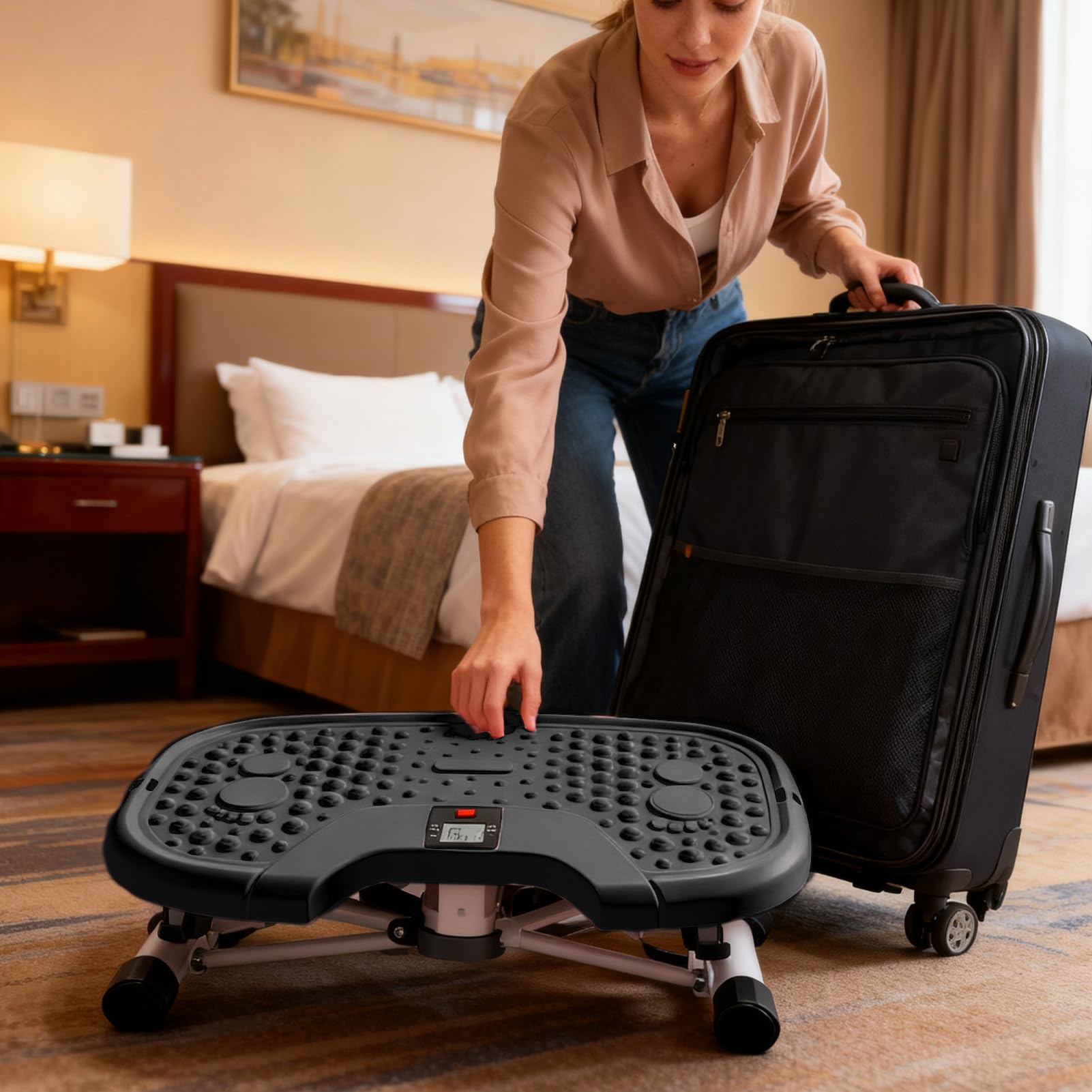 Rock Stepper - Allenatore per gambe portatile con schermo LCD, per glutei, addome, corpo, uso esterno, soggiorno, camera da letto, balcone