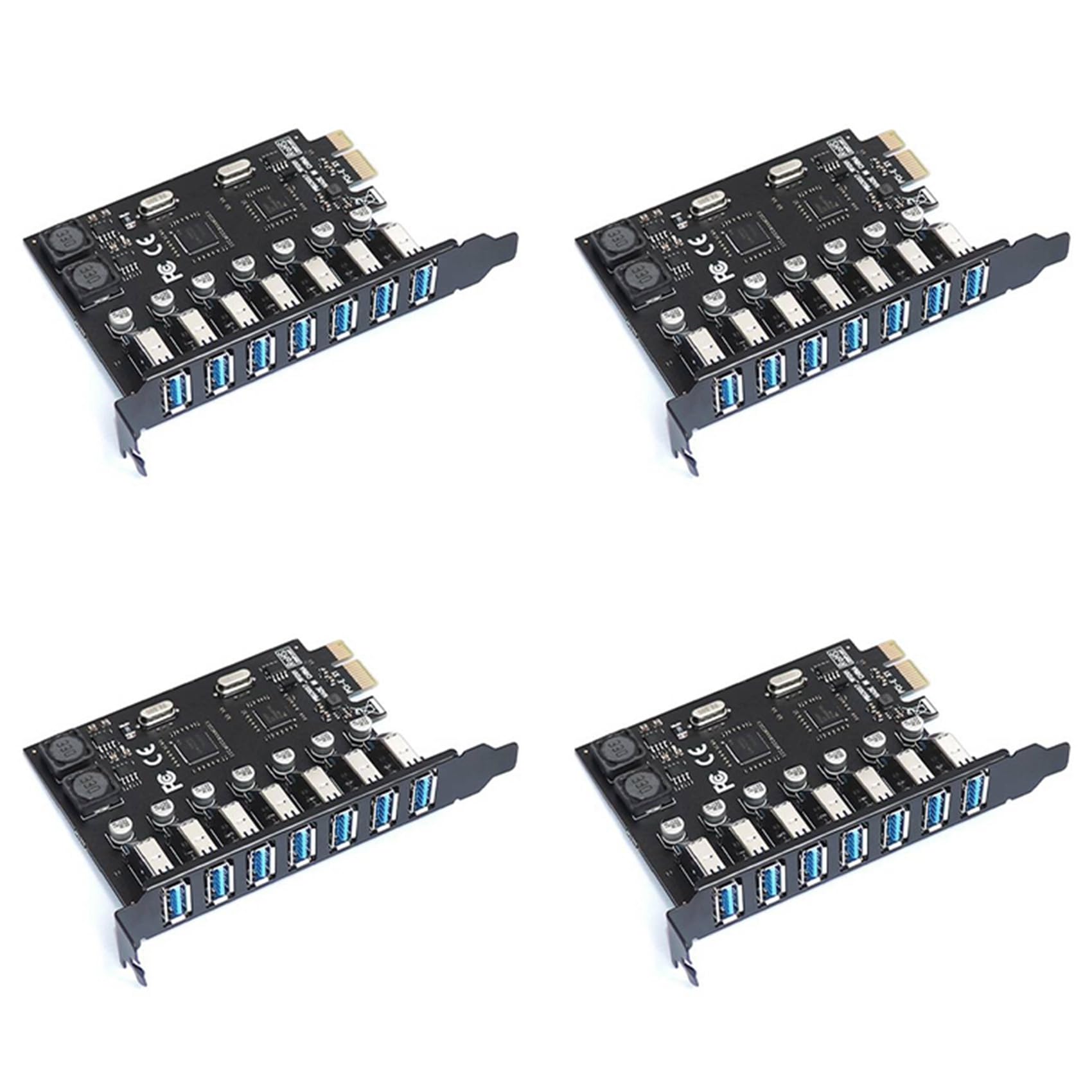 4X Adaptateur PCI Express USB 3.0 PCI E à 7 Ports Carte Adaptateur D'Extension USB 3 Convertisseur de ContrôLeur USB3 PCIe PCI-E X1 (Via)