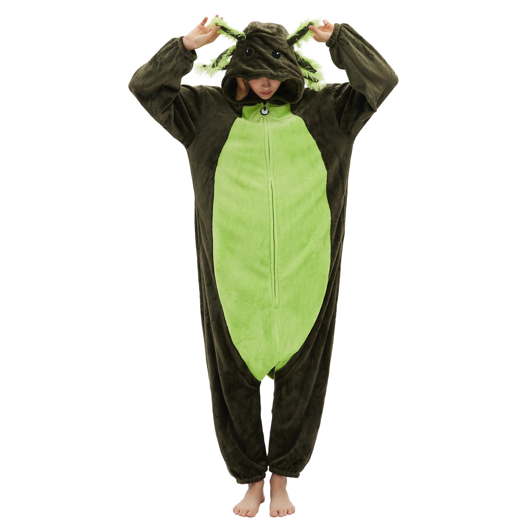 DELEY Unisex Axolotl Costume Adult Onesie Halloween Cosplay Costumes