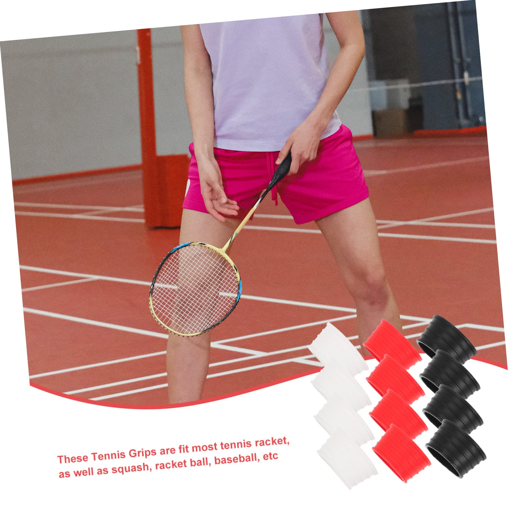 INOOMP 75pezzi Overgrip per Racchette Tennis e Badminton Assorbenti Grip Antiscivolo per Giocatori Kit e Rosso