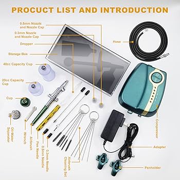 エアブラシ塗装フルセット   大量おまとめ品 エアブラシ 塗装エアブラシ ダブルアクション 口径0.8mm エア