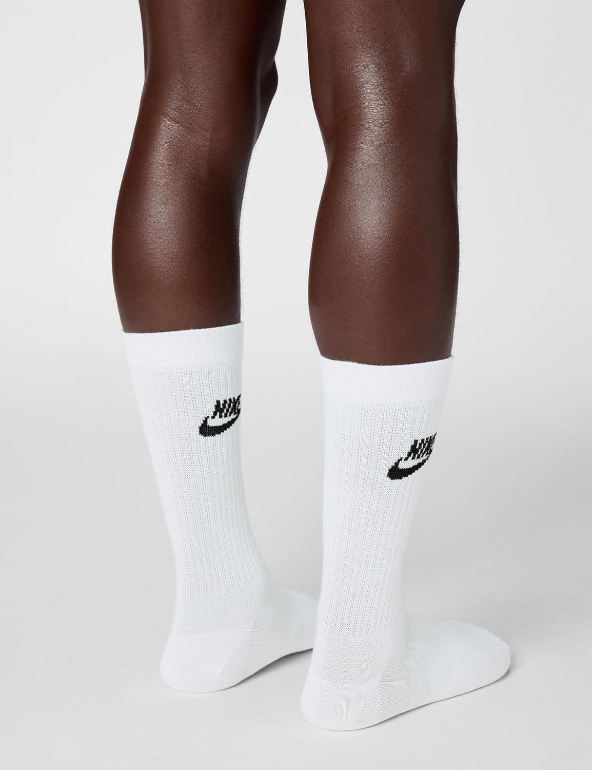 Nike Unisex Sportswear Everyday Essential Crew Socks (3 Pairs), White/Black, Medium - Image 3