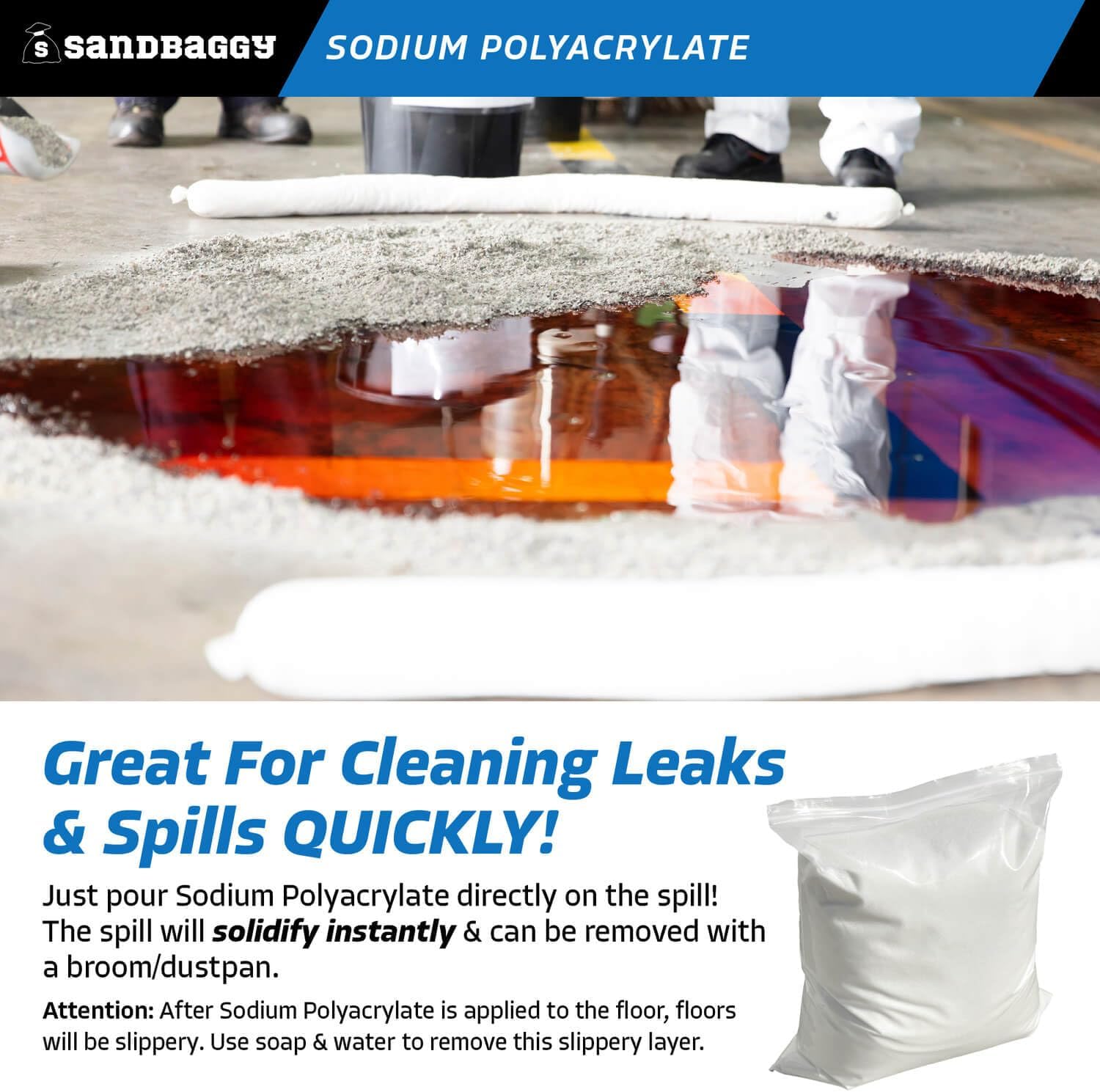 Sandbaggy Sodium Polyacrylate Crystals - Super Absorbent Polymers - Science Experiments, Fake Snow, Ice Packs, Skincare - Non Toxic, Made in The USA [CAS 9003-04-7] (10 lb - 160 oz)