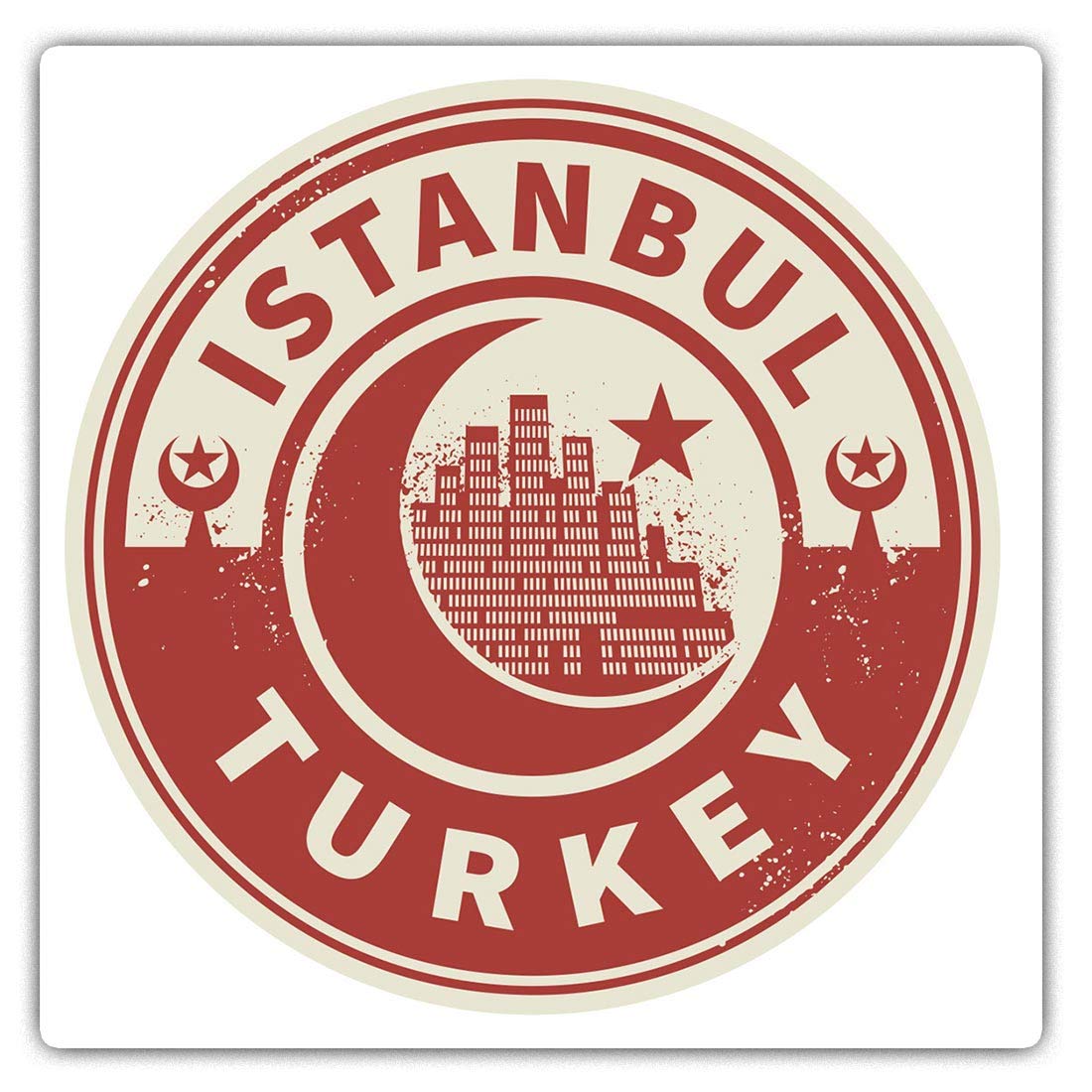 2 x Square 10cm Vinyl Stickers - Turkey Istanbul Red Travel 7441