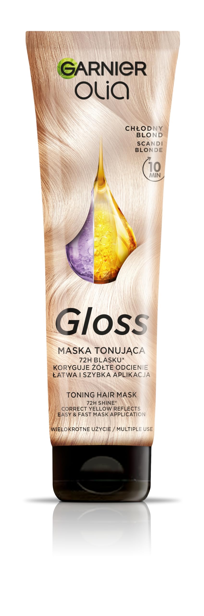 Olia Gloss - Maschera tonificante biondo freddo, per capelli decolorati, 150 ml