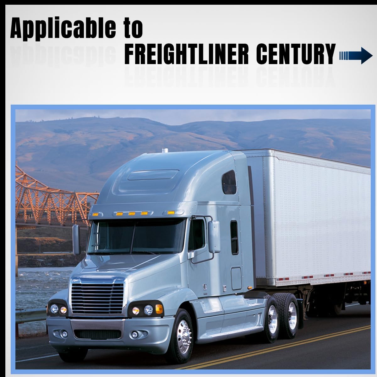 Chrome Headlights Bezel Cover Compatible with Freightliner Century 2004-2015 Pair Set Front Headlamp Bezel Case (Pair Paint-Old)