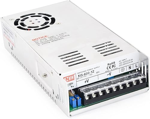 CNCTOPBAOS Transformador de fuente de alimentación conmutada de 600 W 12 V CC, adaptador de controlador de CA a CC, convertidor regulado universal