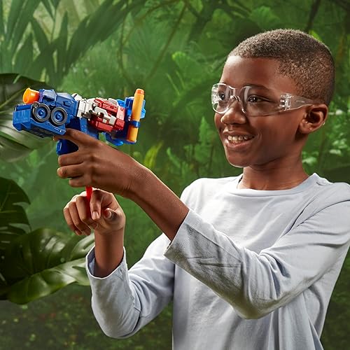 Miniatura 6 de Transformers Toys Rise of The Beasts Movie 2 en 1 Optimus Prime Blaster alimentado por Nerf para edades de 6 años en adelante, 7 pulgadas