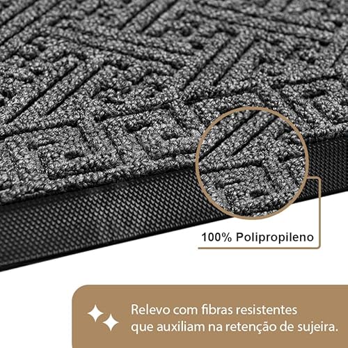 1 Tapete Porta Capacho Grego Luxo Antiderrapante Cz 40x60