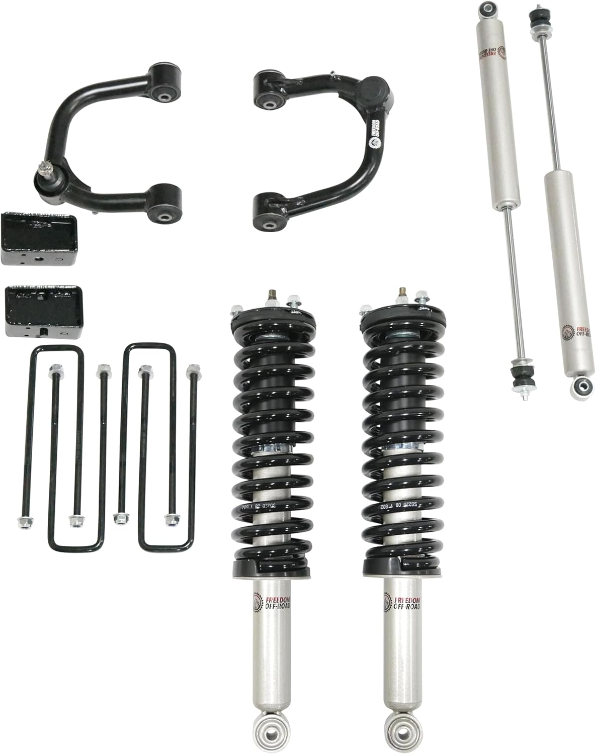 Freedom Off-Road 3" Lift Kit with Front Struts, Rear Blocks, Shocks, and Control Arms Compatible with 96-04 Tacoma