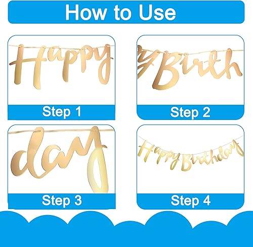 Miniatura 5 de Cartel de feliz cumpleaños y 165 piezas de pancarta brillante para fiesta de estrellas, suministros de fiesta, guirnalda de cumpleaños, banderines