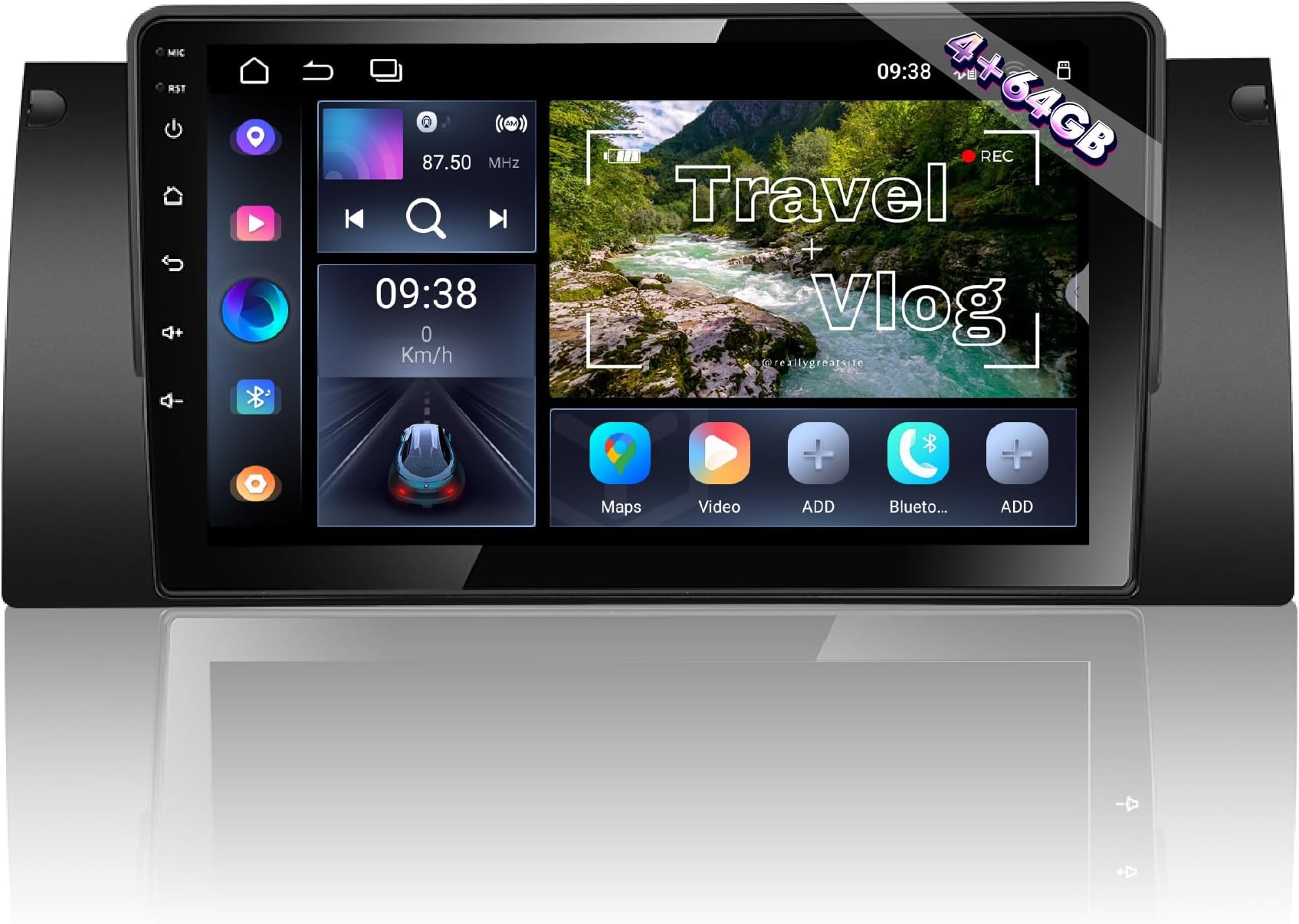 Amaseaudio Android 13 Car Stereo, NoDin Compatible for BMW X5 E53 (1999-2006), 9" Touchscreen, DSP+, Support Wireless Apple Carplay Android Auto/GPS navi/Backup Camera/OBDII
