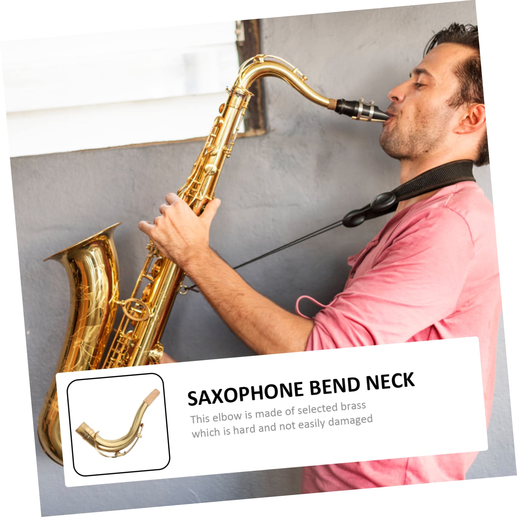 Collo Curvo per Sassofono 1 Pezzo in Ottone Oro, Ricambio | Tubo di Cambio Suono, Accessorio per Strumenti Musicali, Regolazione Pratica per Professionisti e Amatori