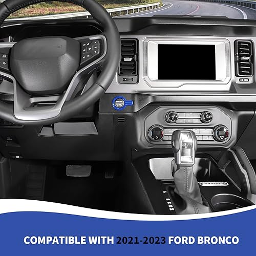 Miniatura 3 de RAZPOY Cubierta para botón de arranque Bronco, ajuste del botón de arranque del motor compatible con accesorios interiores Ford Bronco 2021-2023,