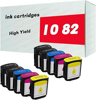 Compatible Ink Cartridges Replacement for HP 10 82 C4844A C4911A C4912A C4913A CH565A To Use With DESIGNJET 500 500PS 800 800PS 820MFP 815M Printer 2-pack