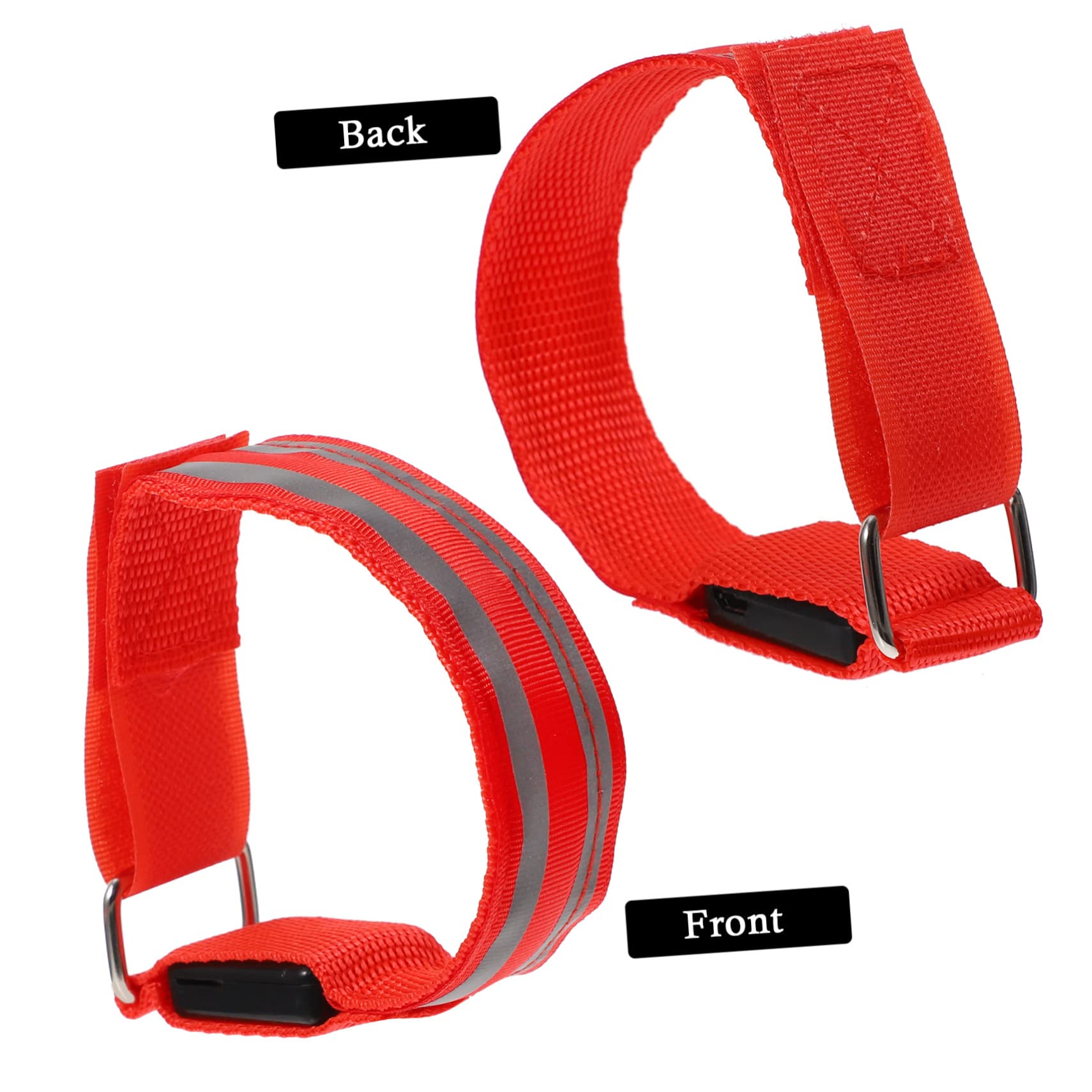 Sosoport Luces de Marcha LED muñequera LED Pulseras Luminosas Accesorios Running Accesorios para Running brazaletes Intermitentes Pulseras de Brillo LED con Electronica LED Rojo