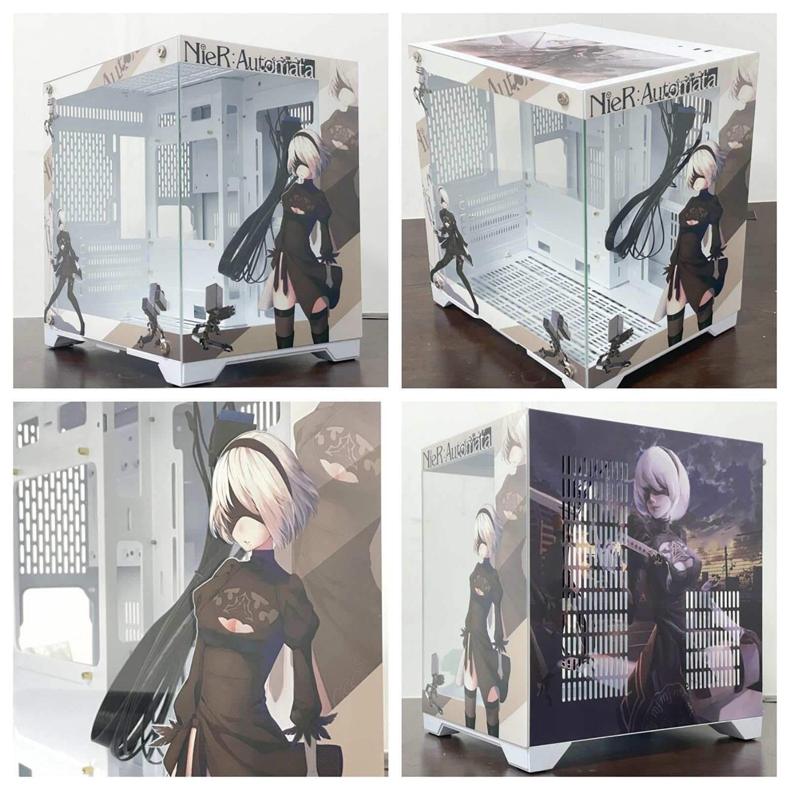 Caja De Computadora ATX Juegos Escritorio Torre Media Puertos USB 3.0 Soporte Vidrio Templado Doble Cara Refrigeración por Agua