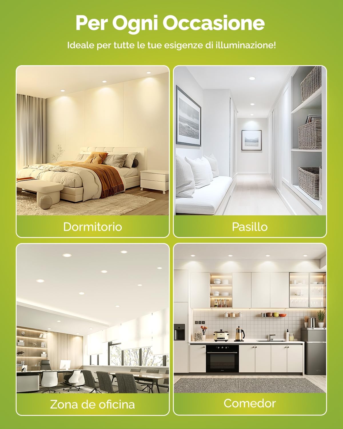 Fondiiz Set di 12 Faretti LED da Incasso per Cartongesso 5W 690lm, Faretti LED Soffitto Incasso Luce Calda Luce Naturale Luce Fredda, Foro 75-90mm, IP44 Faretti incasso Cartongesso