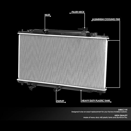 Miniatura 13 de DNA Motoring OEM-RA-13100 Radiador de núcleo de aluminio estilo OE compatible con Mazda 3 2.0 2.3 2.5 AT/MT, 26-7/16 pulgadas de ancho x 14-5/16