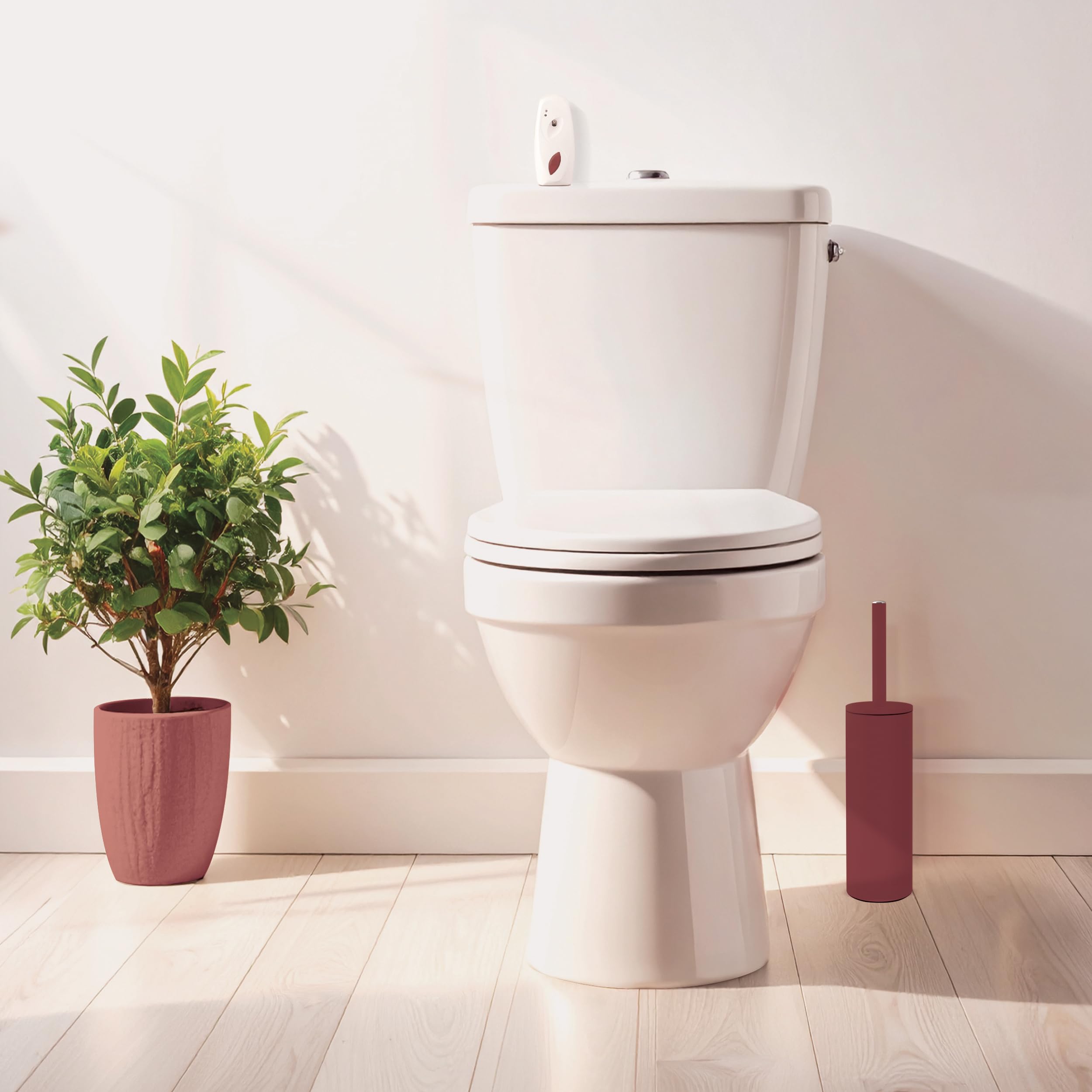 Image secondaire de Brosse WC Akira avec Support Acier - Design Élégant en Bordeaux