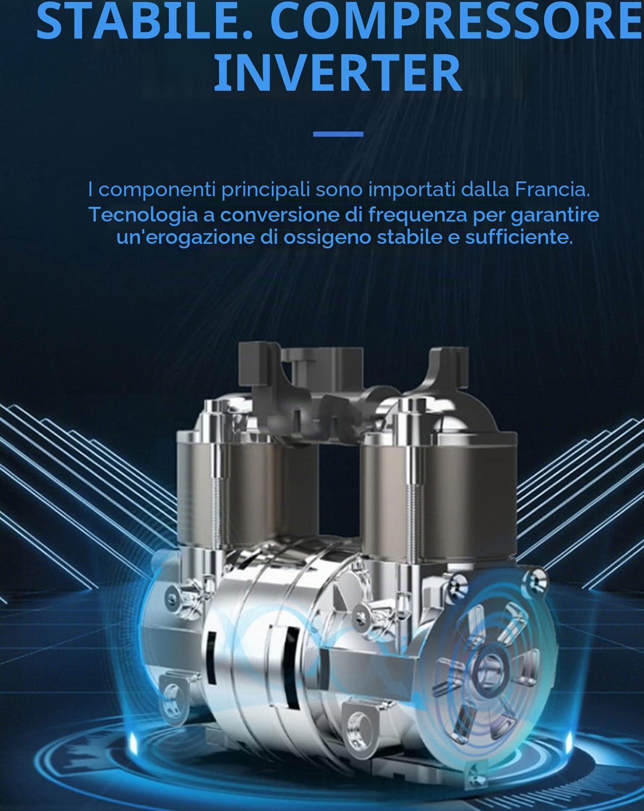 Generatore di Concentratore di Ossigeno Portatile, Ossigeno a Impulsi e Frequenza Costante, Inalatore di Ossigeno ad Alta Purezza al 96%, 1-7 L/min, Aree Ad Alta Quota Superiori a 6500m.,MOG6L