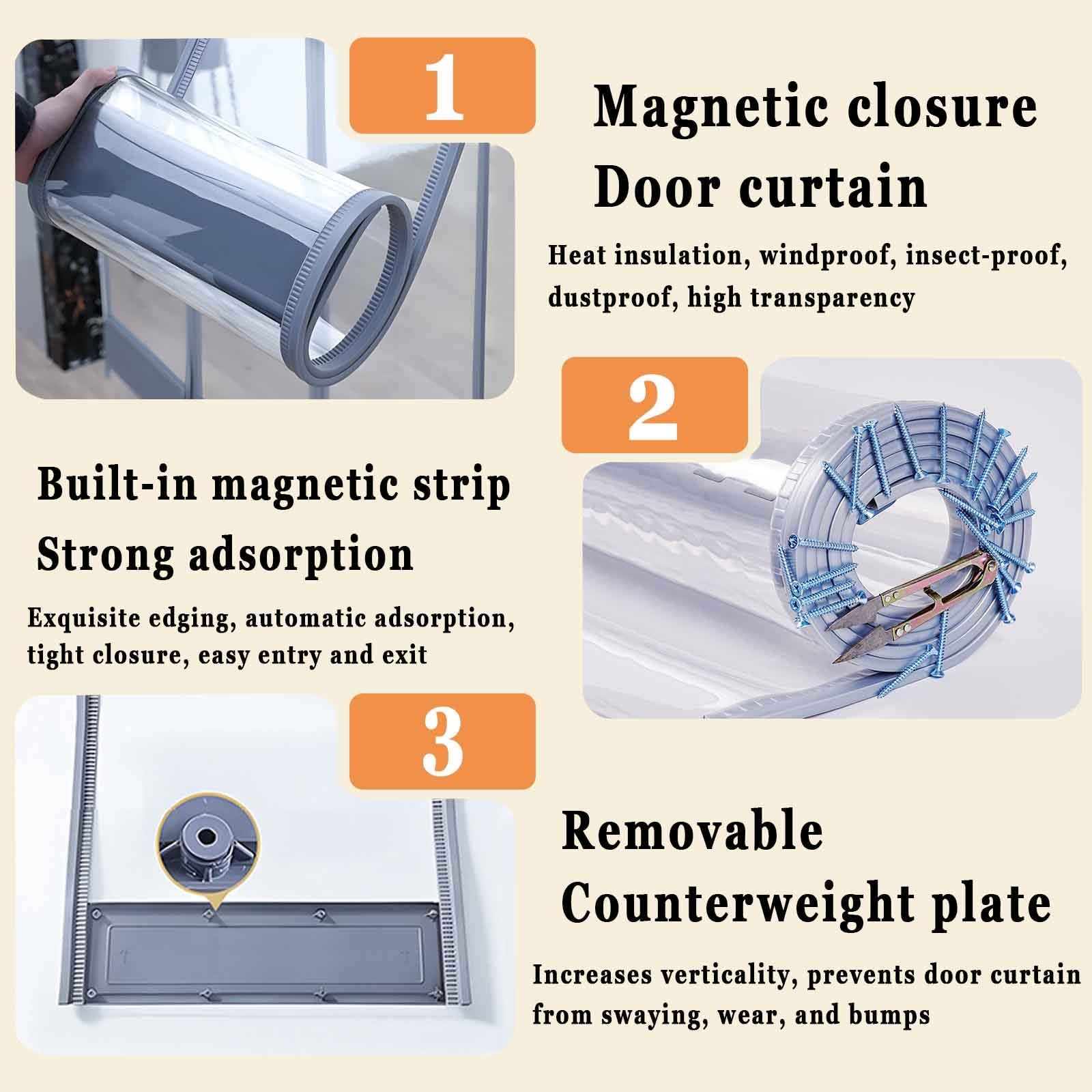 Rideau À Lanière PVC Transparent Rideau De Porte Laniere Plastique Rideaux À Lamelles Verticales Rideau Exterieur Porte Anti Chaleur Impermeable(0.25cm,W50cmxH250cm)