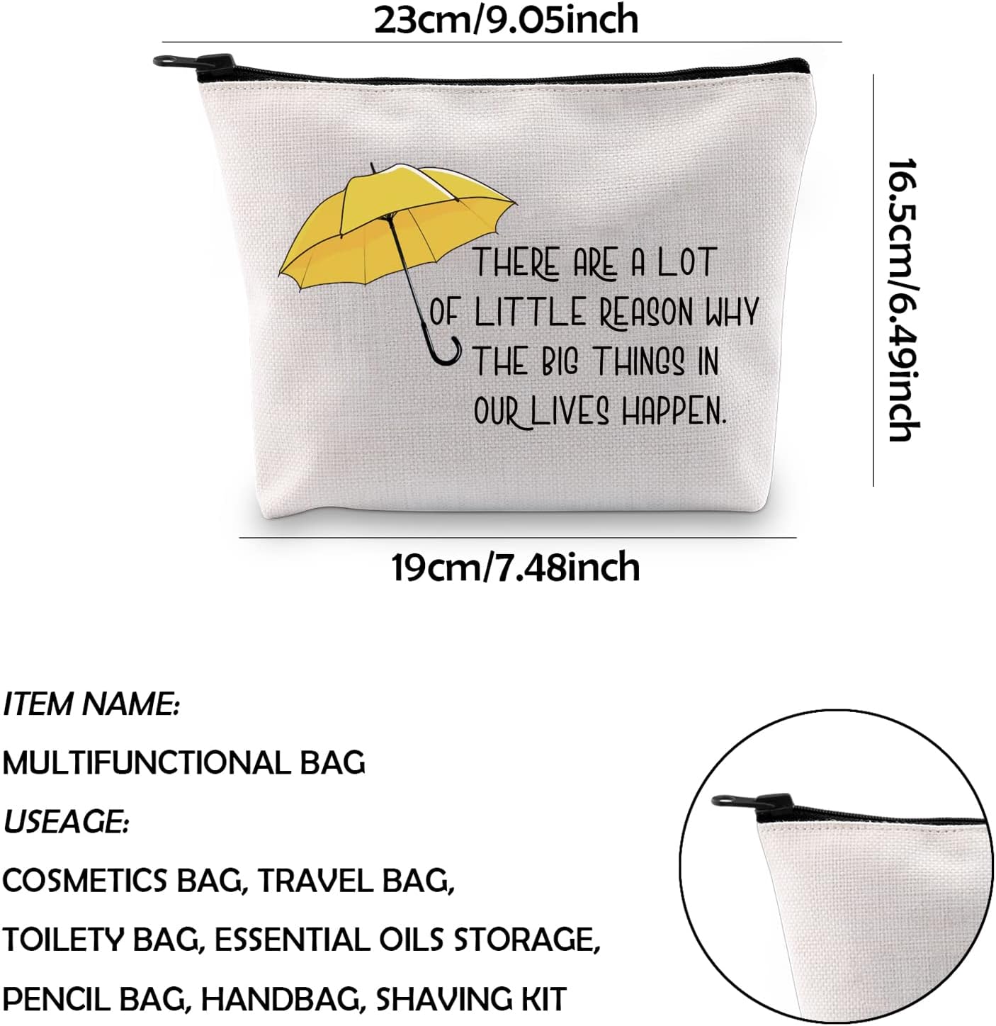 WCGXKO Tv Show Gift TV Fans Gift TV Merchandise Zipper Pouch Makeup Bag (LIVES HAPPEN) - Image 2