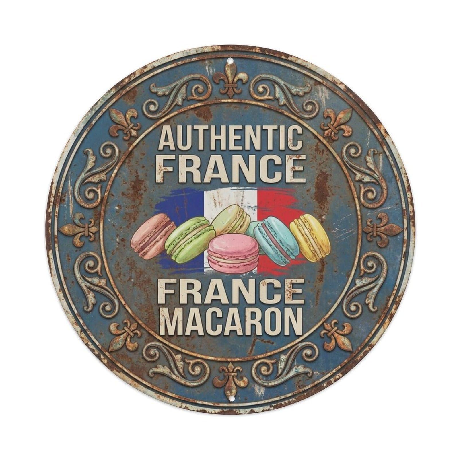 France Travel Macaron French Dessert Cuisine Metal Tin Sign