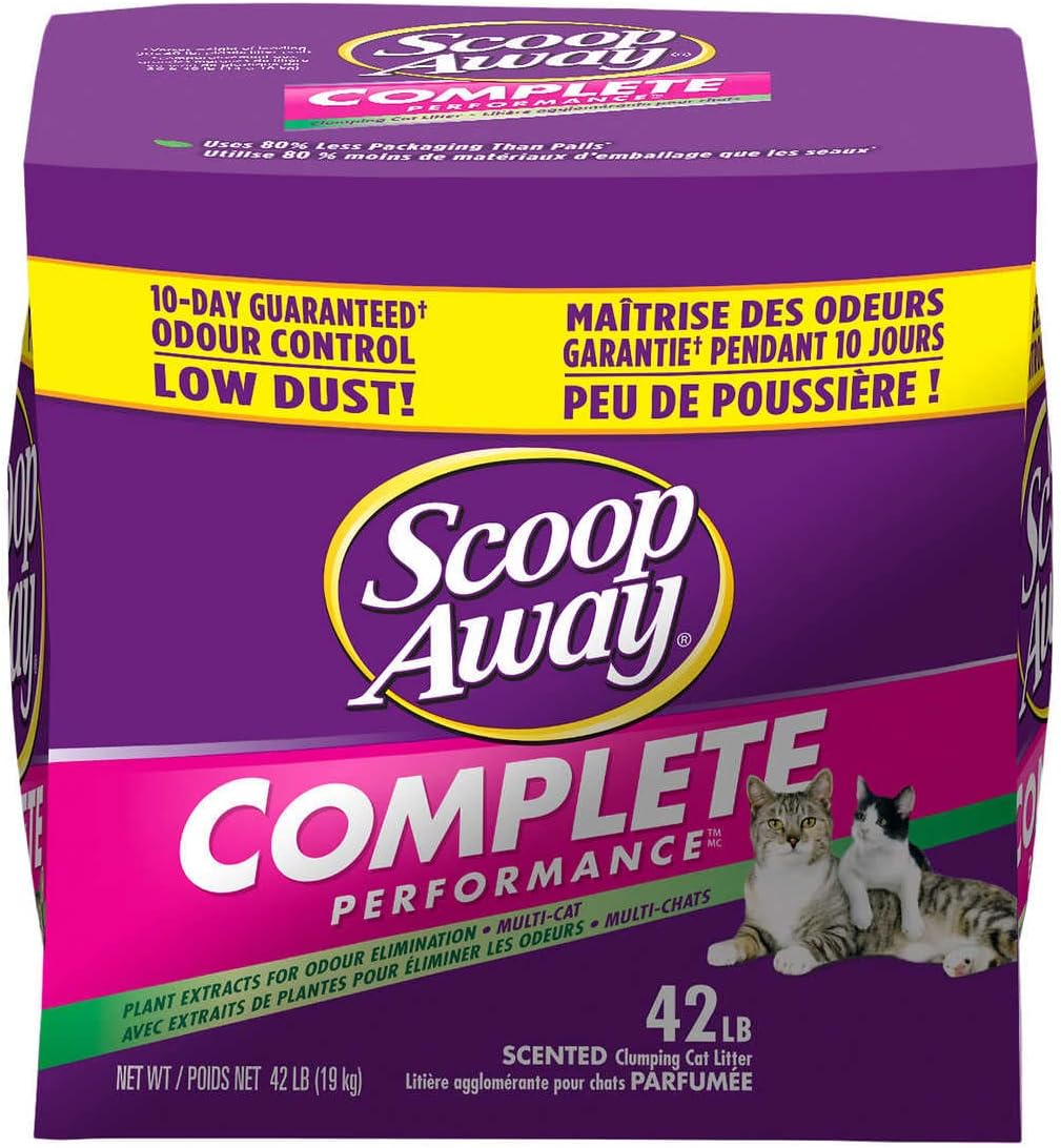 Scoop Away Clumping Cat Litter - 19 Kg Heavy Duty Pack For Long-Lasting Odor Control, Superior Clumping, Low Dust, And Multi-Cat Use