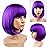 YOUNIGA Dark Purple Bob Wig With Bangs 12 Inch Short Synthetic Fiber Bob Wigs for Women Short Bob Wigs and Halloween Cosplay Wig for Daily Life Colorful Wigs With One Cap (Dark Purple)