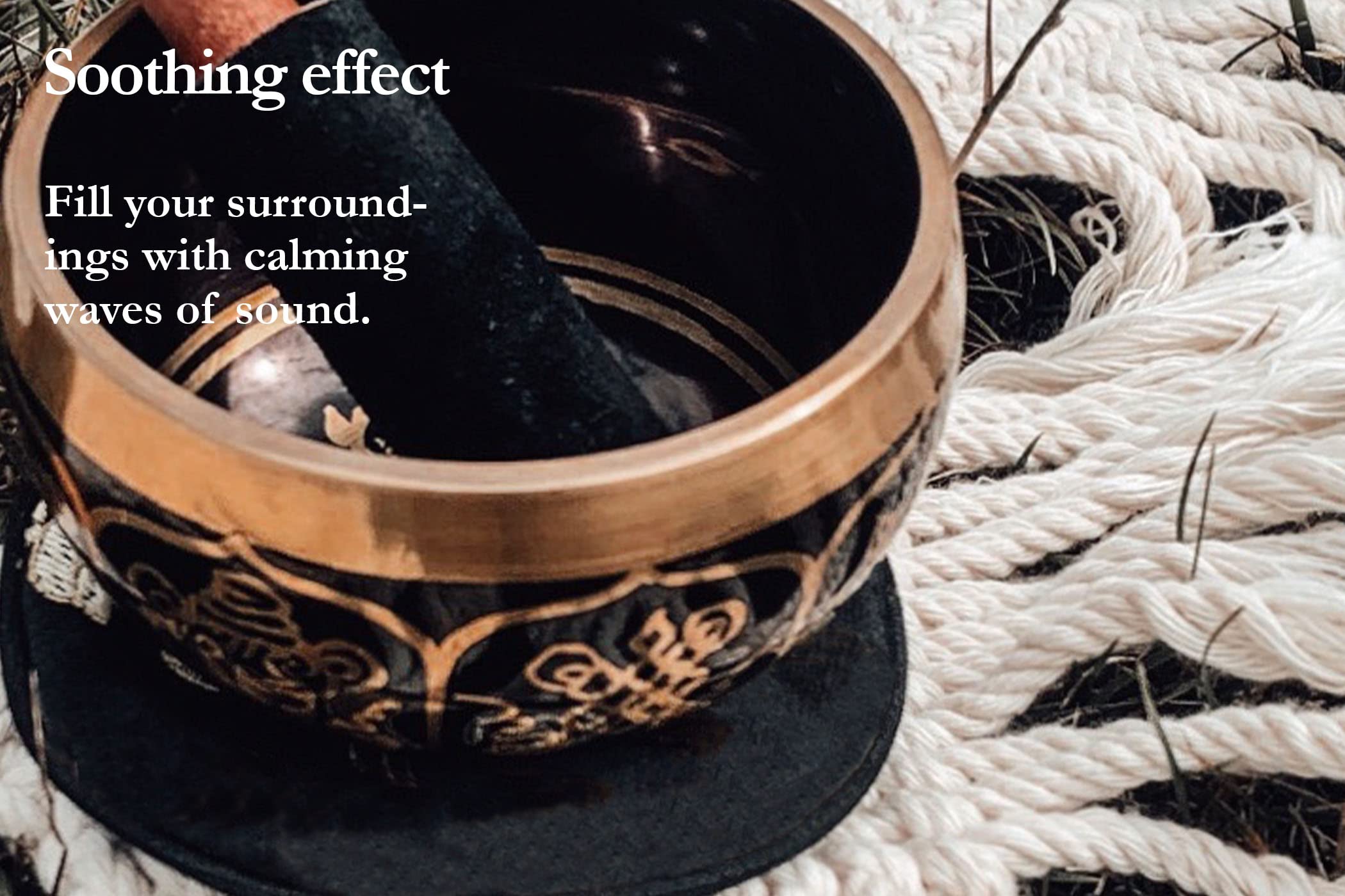 MEINL Singing Bowl - ORNAMENTAL SERIES - 10.5cm / 4,13" - 400g / 14.11 oz (SB-OR-400-BK), Ornamental Black, 400 g - Image 3