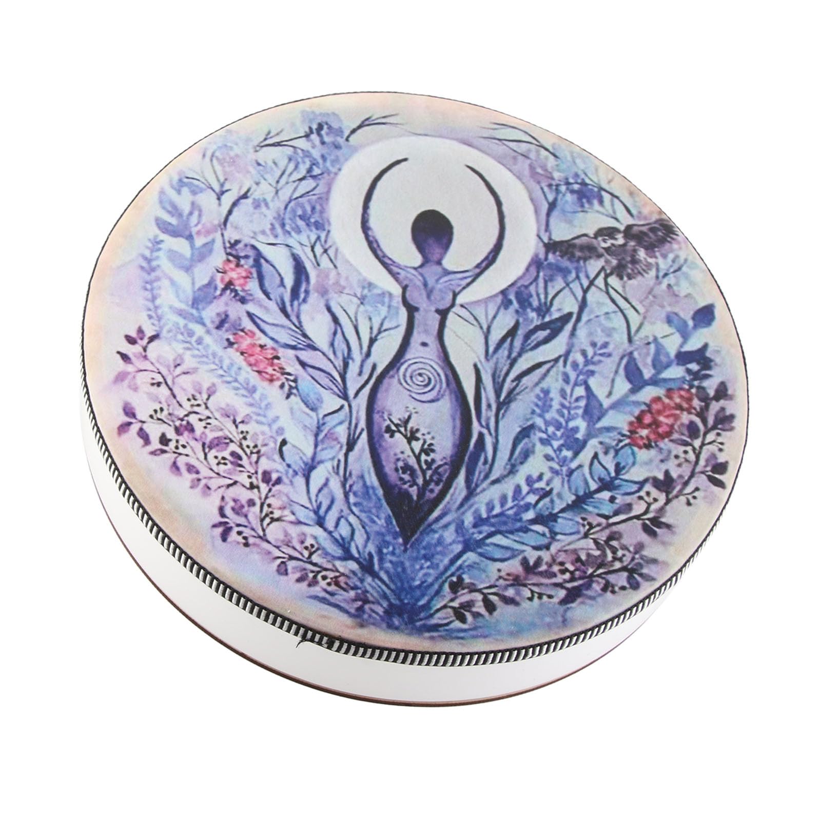 Tambour Chaman Cadeau Chaman Musique Sibérienne Salle de Tambour Faite à la Main Décoration Artisanale avec Bâton de Tambour Décoration D'intérieur Symbole de l'esprit du Tambour Sibérien(#1)