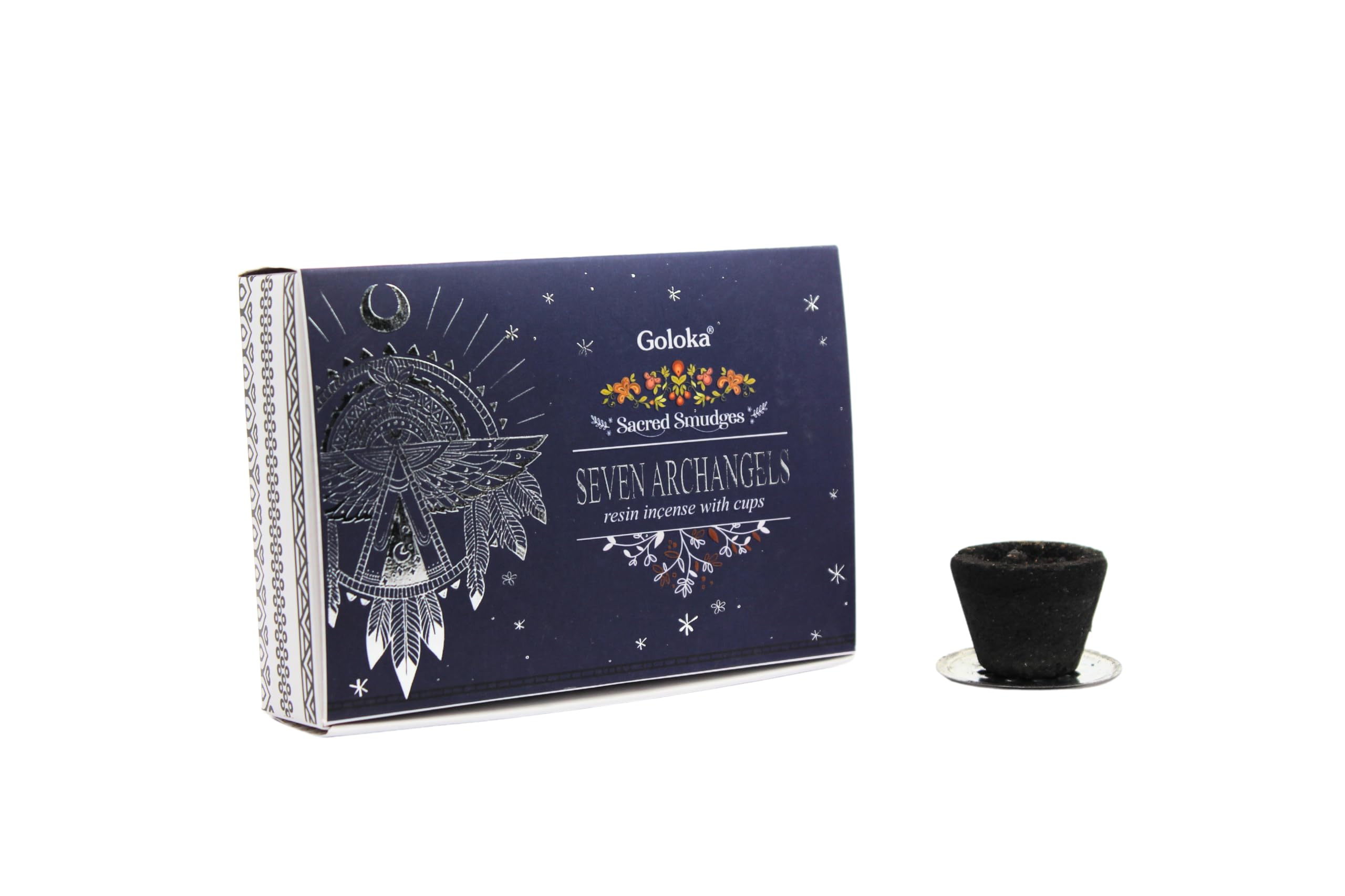 Aromasenses - Goloka Smoke Cup 7 Archangels - 6 Smoke Glasses In Each Box - Rituals - Sahumerios - Energy Cleanings - Relaxation - Meditation - Yoga (7 Arcangels)