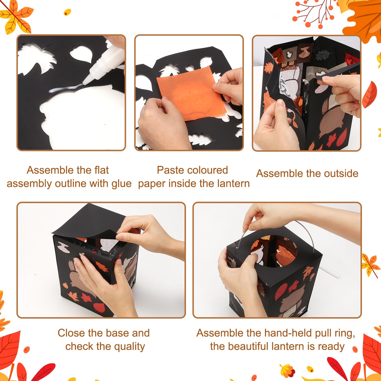 Kit DIY Lanternes Animaux - 3 Modèles (grenouille, Hibou, écureuil) - Pour Enfants Dès 3 Ans - Décoration Automne/Noël