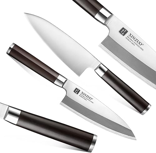 Miniatura 2 de XINZUO Cuchillo Deba de 7 pulgadas X8Cr14MoV de acero forjado - Hoja biselada individual - Cuchillo de filete de pescado japonés - Cuchillo de