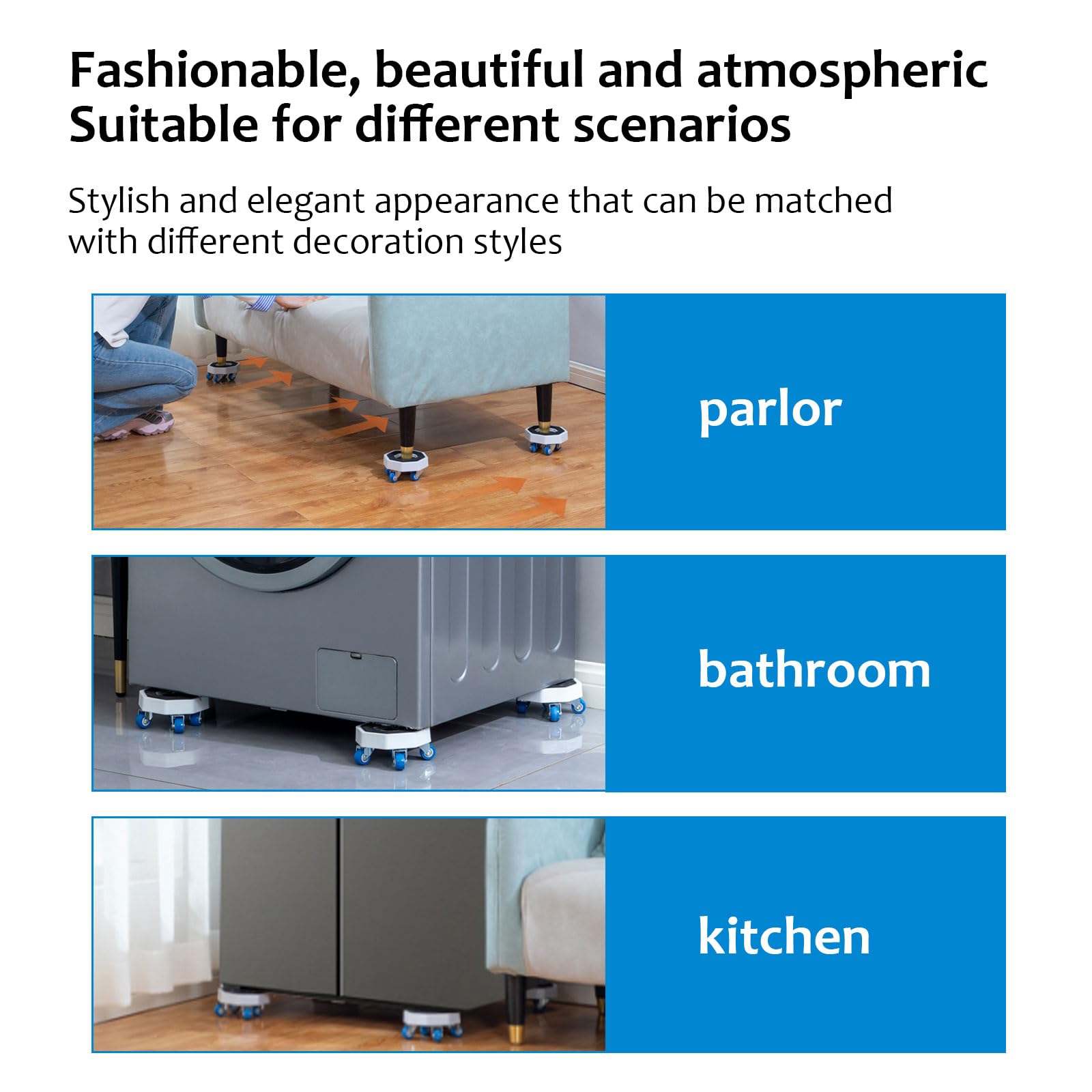 Kit de desplazamiento con ruedas para muebles y elevadores para muebles pesados – Patin deslizante para muebles pesados con elevador de muebles, elevador de puerta y herramientas de