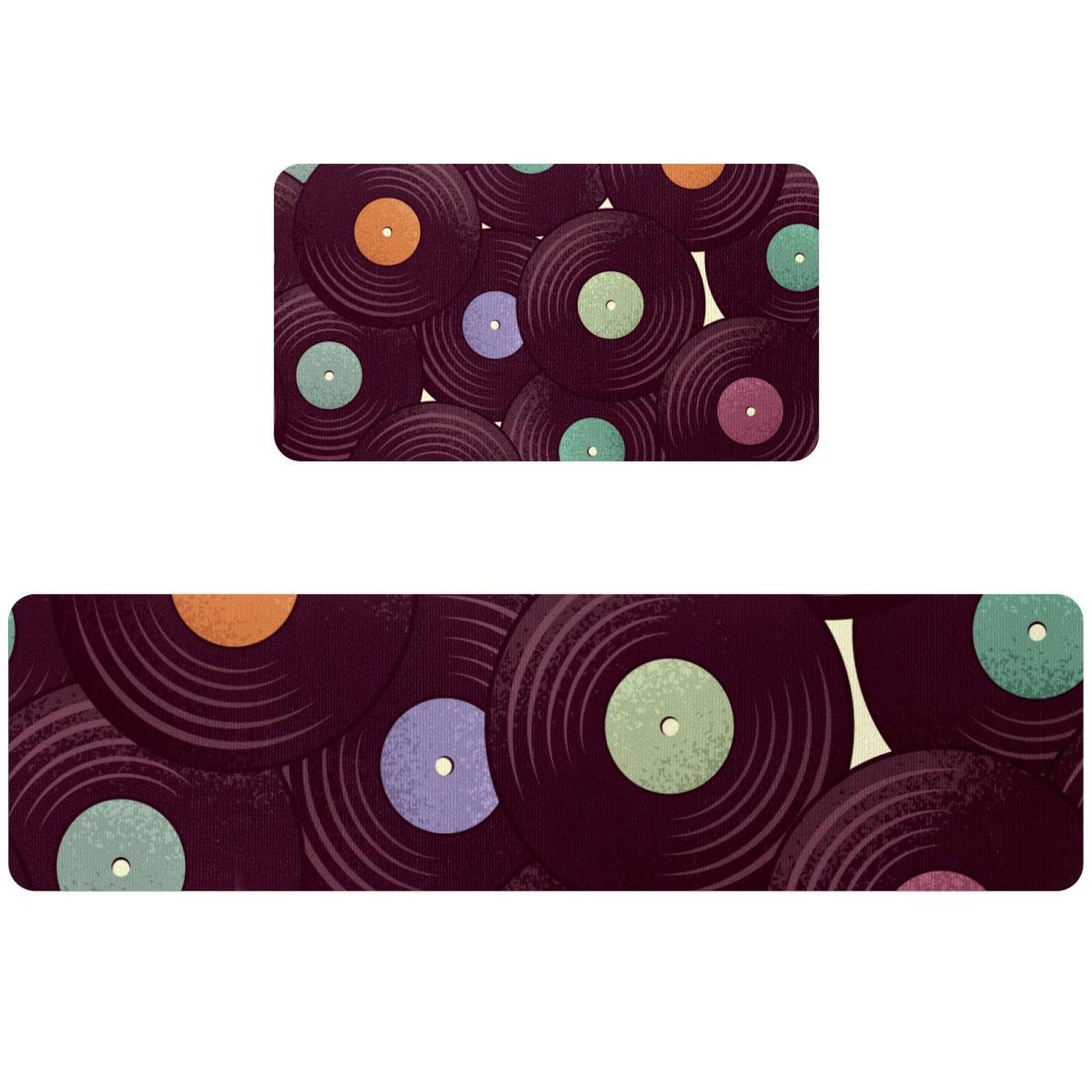 Tapis de cuisine vinyle rétro (lot de 2) antidérapant et lavable pour couloir