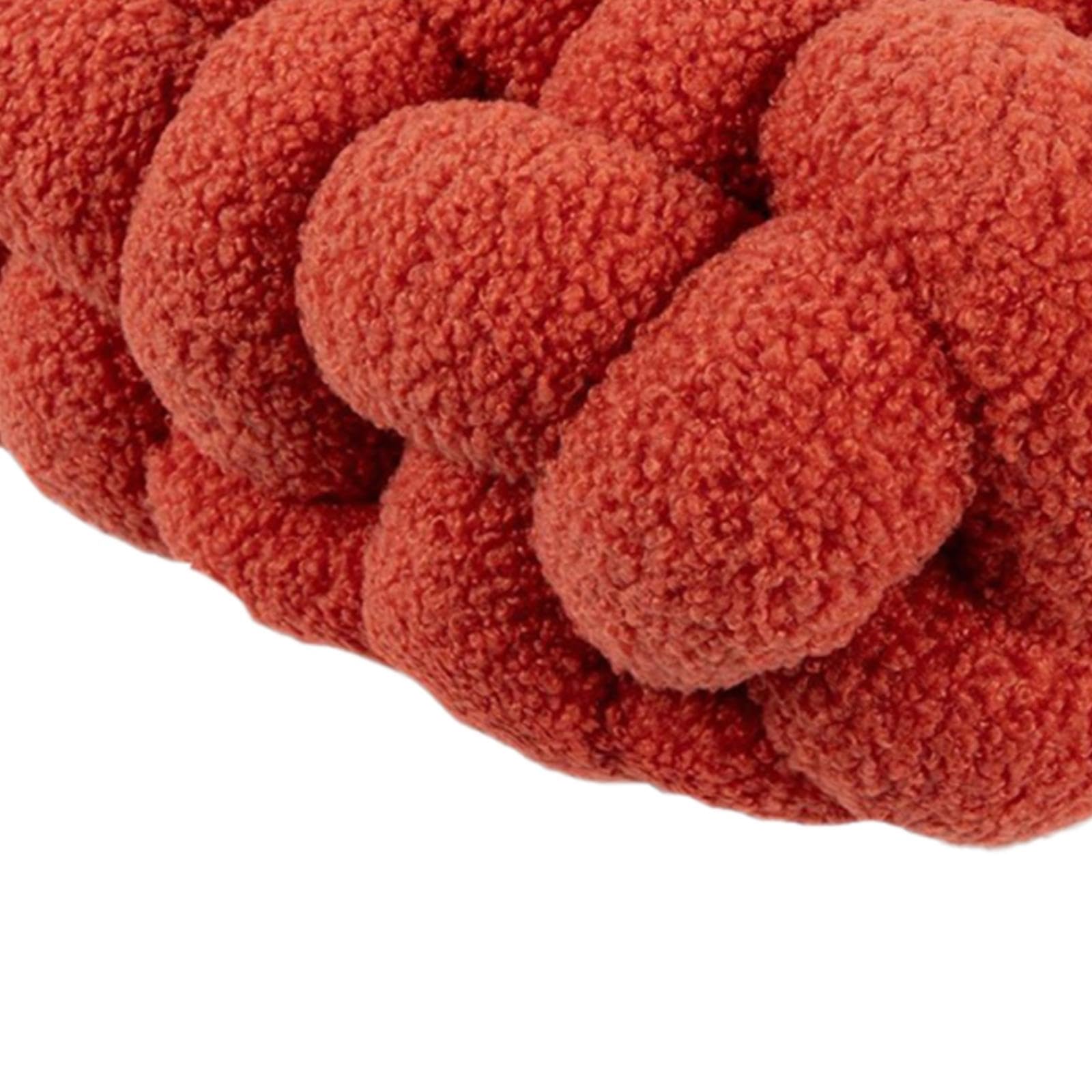 Gewebtes sitzkissen Bodenkissen Kinder, Handgewebtes Sofa Rücken Extra Dicke Sitzauflagen, Plüschkissen für Restaurant,Wohnzimmer,Indoor u. Outdoor,40x40x12cm,Grapefruitrot