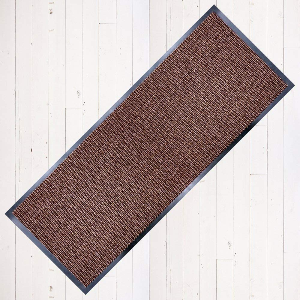TrendMakers Dirt Stopper Door Mat Carpet Runner 40cm x 60cm Brown/Black.With Non-Slip Back Rubber Doormat Kitchen Home Office Multipurpose Mats — image 1