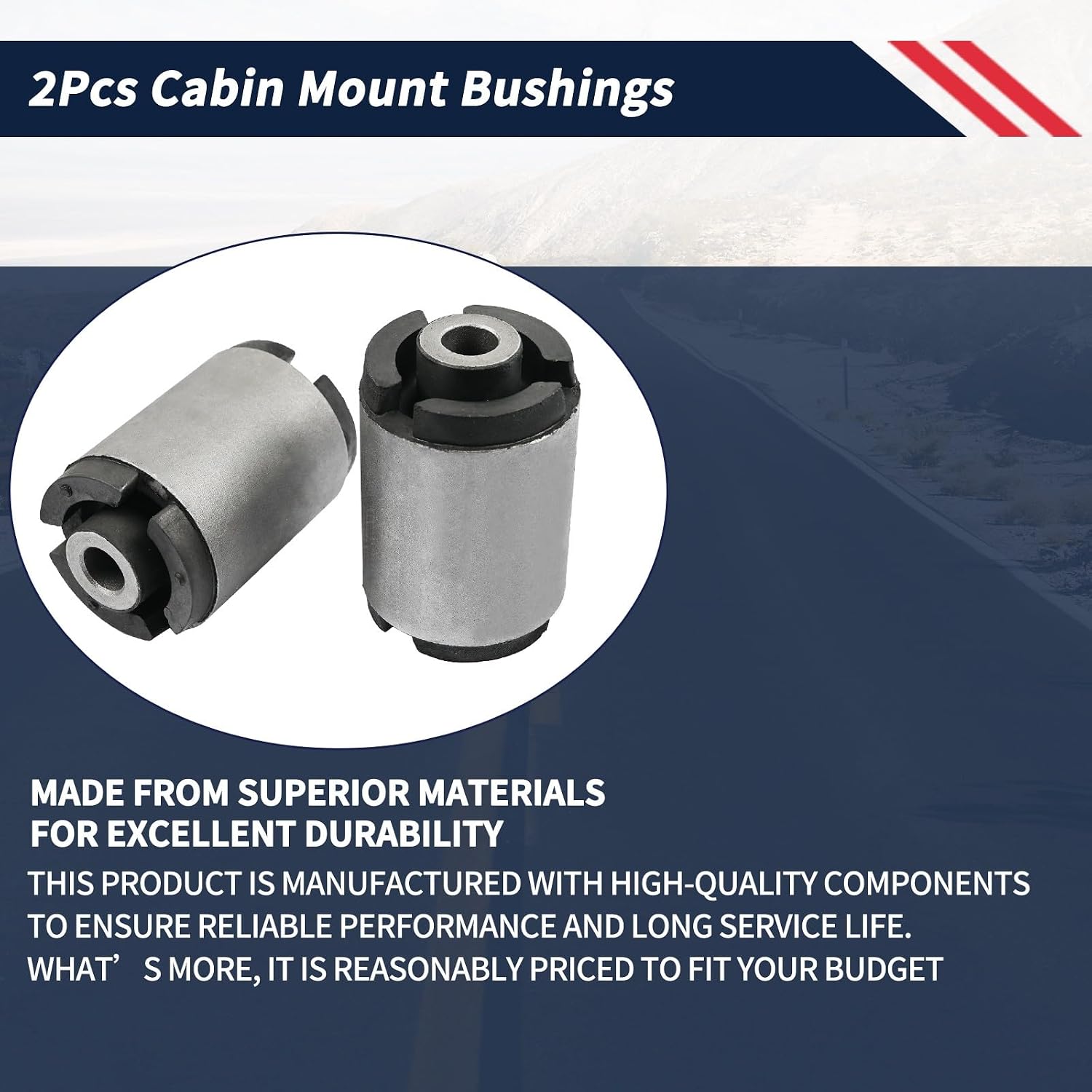 2Pcs Cabin Mount Bushings Compatible with Volvo VNL 2002 2003 2005 2006 2007; for Volvo VHD VN 2003 2004 Heavy Duty Truck Cab Mount Replaces 8074666 20900848