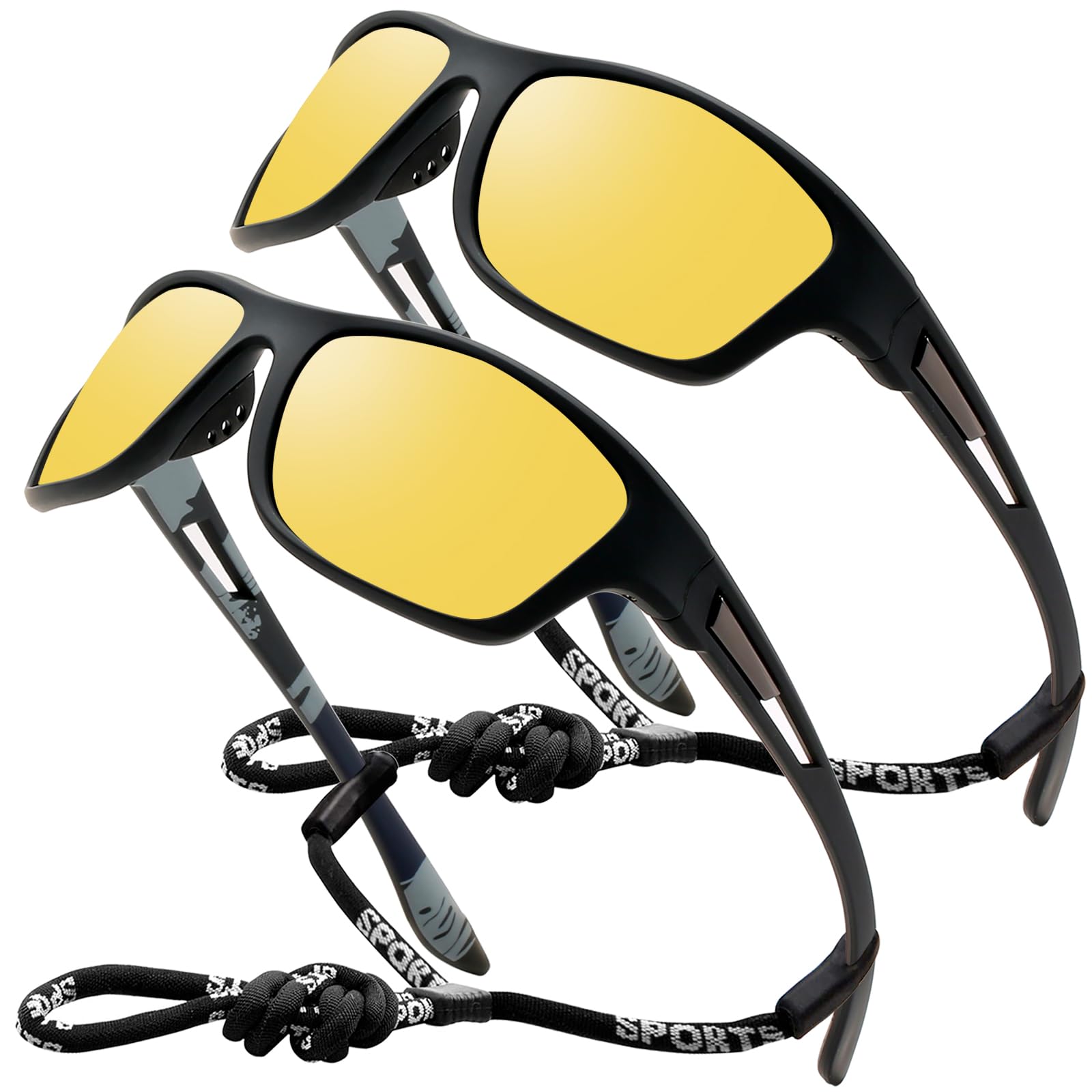 Perfectmiaoxuan Occhiali da sole polarizzati per uomo donna ciclismo montagna trekking guida pesca arrampicata sportivi cordino Notturna Antiriflesso Guida