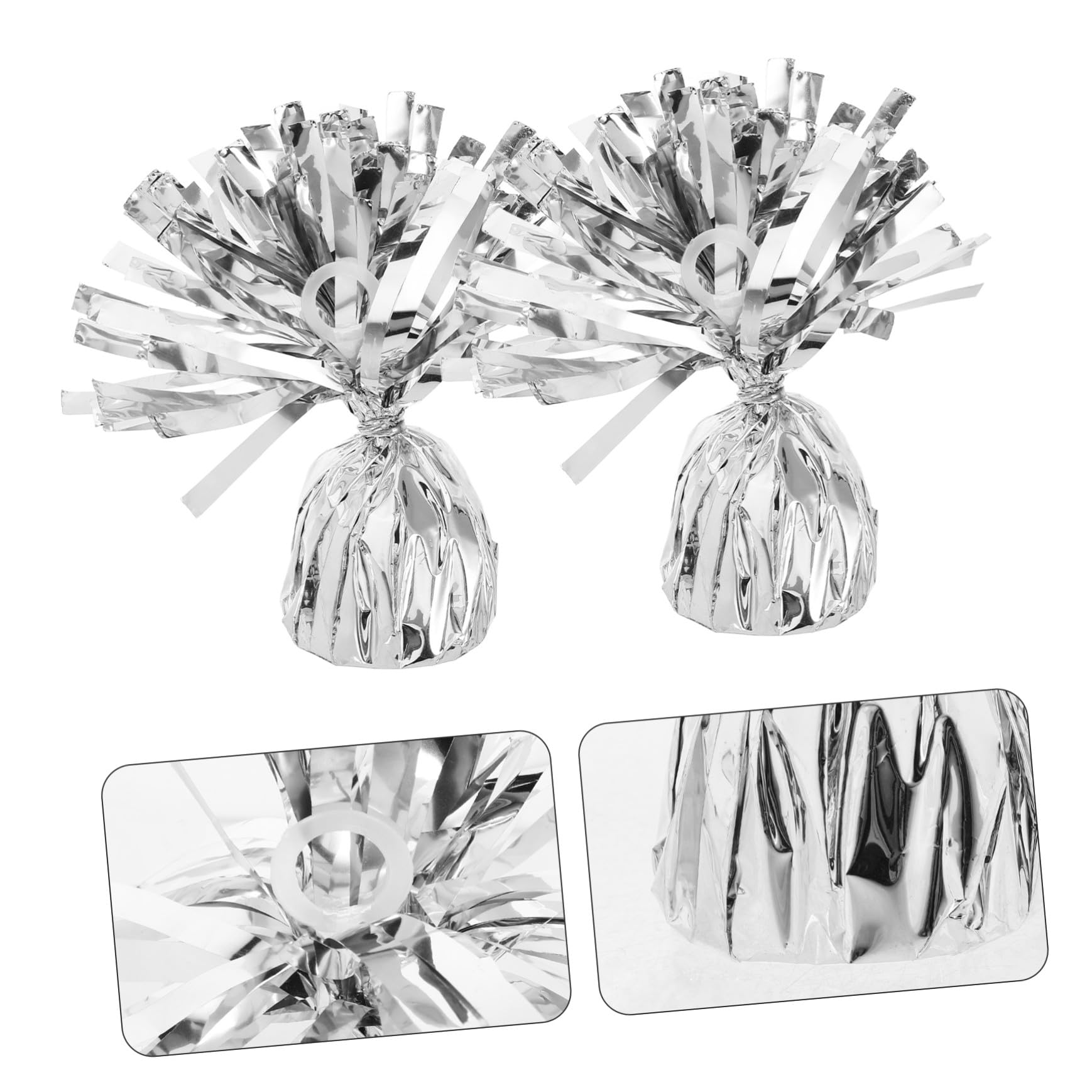 Garneck 6 Stück Schwere Ballongewichte aus Pet und Zement in Silber Elegantes Design zur Einfachen Befestigung für Hochzeits und Partydekorationen
