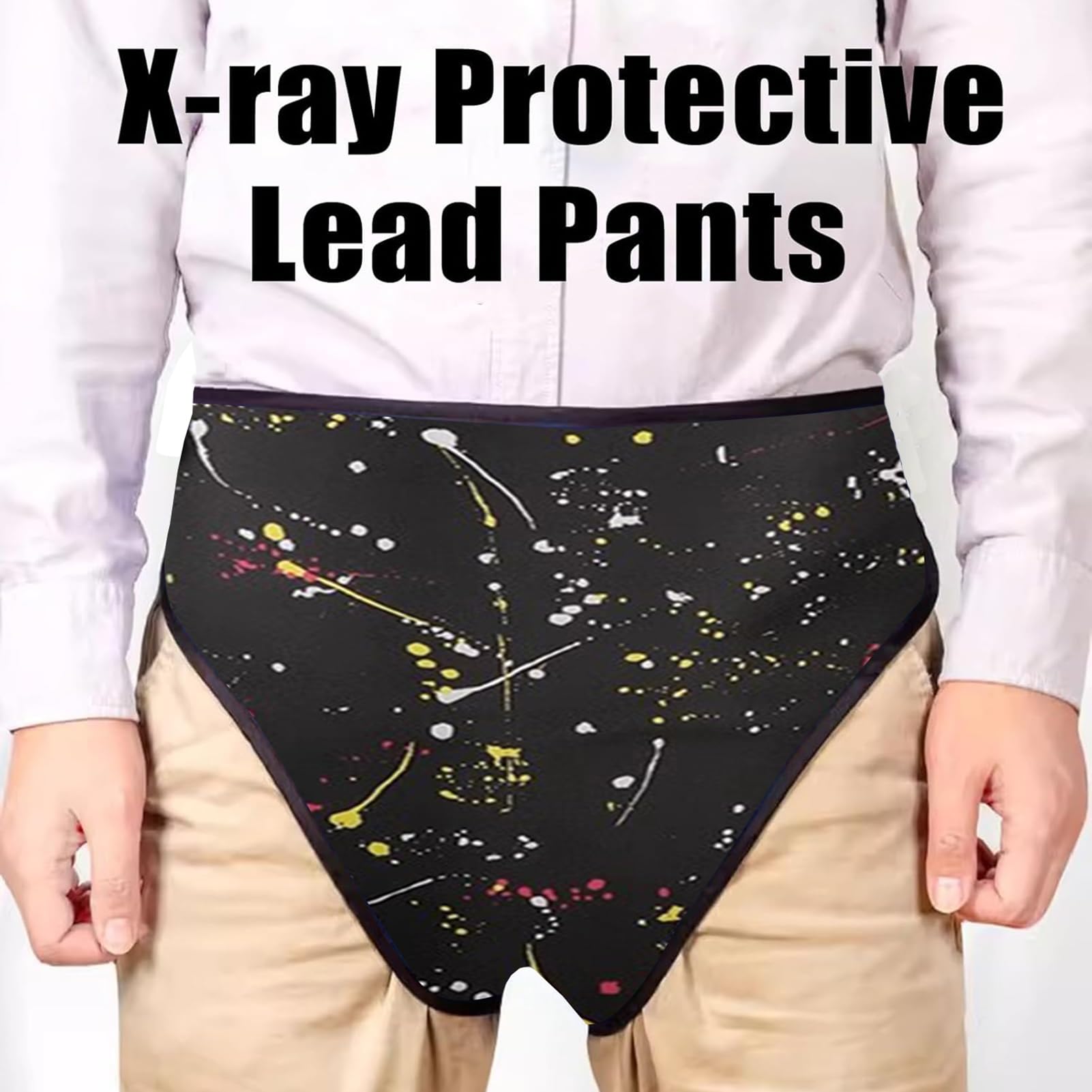 Delantal de Plomo Trajes De Plomo Negros Resistentes A La Radiación For Hombres, Ropa De Plomo Con Escudo De Rayos X De 0,35 Mmpb, Pantalones Triangulares De Plomo Ligeros Ajustables