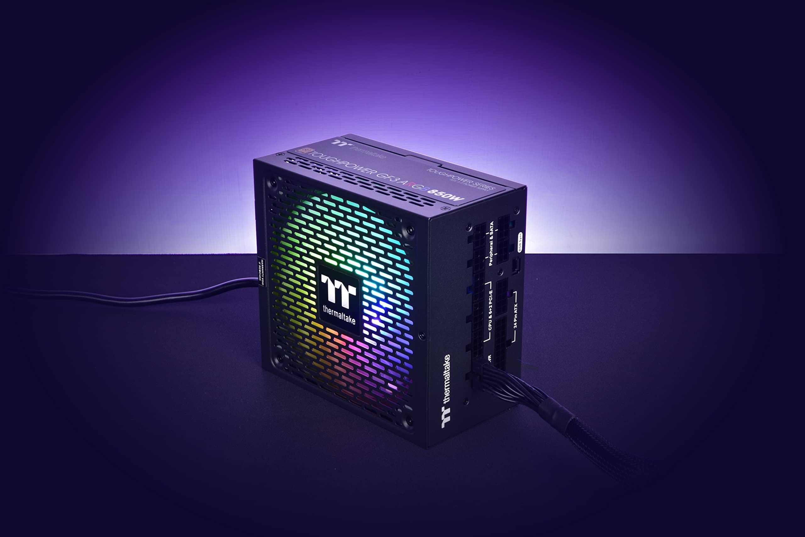 Thermaltake Toughpower GF3 ARGB 750W | Alimentation PC ATX 3.0 | PCIe Gen 5.0 | 80-Plus Gold | entièrement modulaire | Ventilateur Silencieux 140 | Certifié UE | Noir