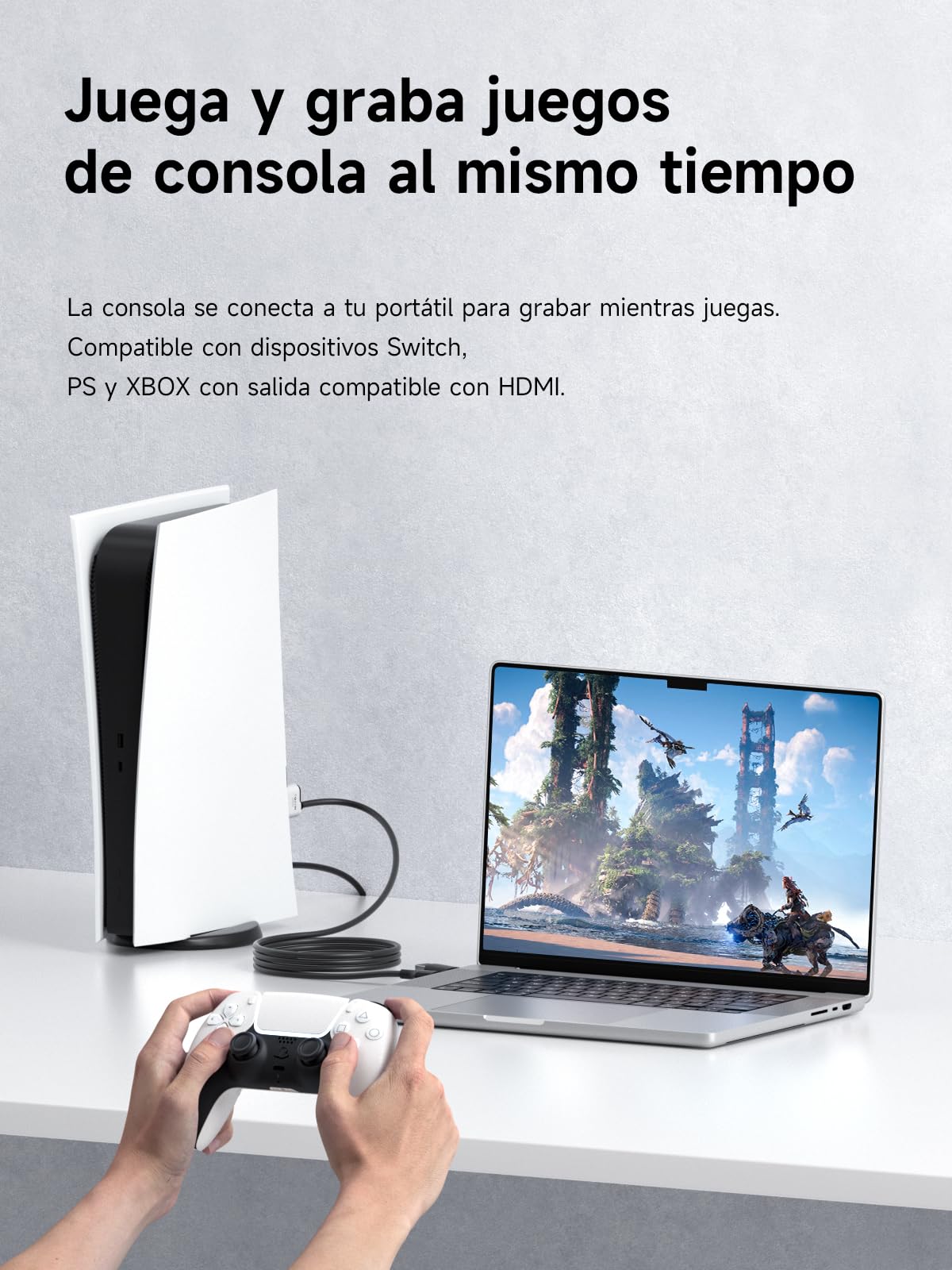 Hagibis Capturadora | USB 3.0 con PD 100W | HDMI a USB A/C | Capturadora de Video 1080P@60fps YUY2/MJPEG MS2130 | Grabadora para Meta Quest 3, Switch, PS5, VR, Streaming