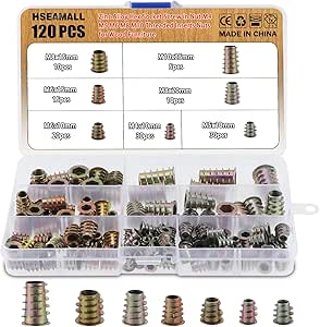 Lot De 125 Manchons à Visser (inserts) - M5 M6 M8 M10, Longueurs 10 à 25 Mm, Acier Zingué